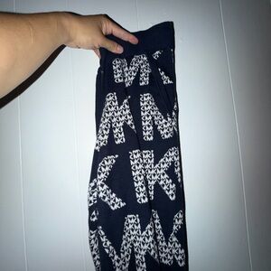 Women Michael Kors Kids Navy Sweatpants with White MK Logo